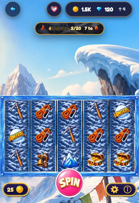 Avalanche in Goodtime Casino: the reels, the SPIN button and your coin balance