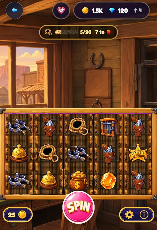 Bounty in Goodtime Casino: the reels, the SPIN button and your coin balance