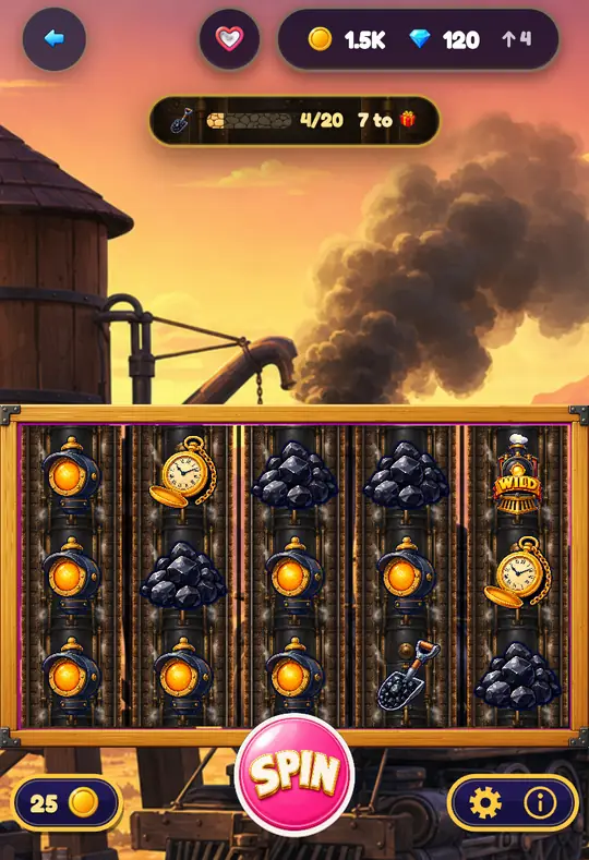 Iron Horse in Goodtime Casino: the reels, the SPIN button and your coin balance